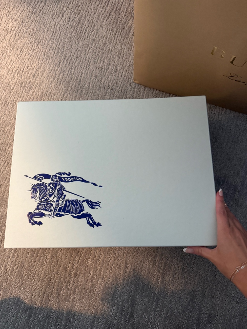 Burberry Blue Decorative Clothing Box with Navy Logo
